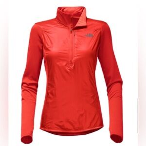 The North Face Fire Brick Red Brave the Cold Wind 3/4 Zip Top Activewear Size XS